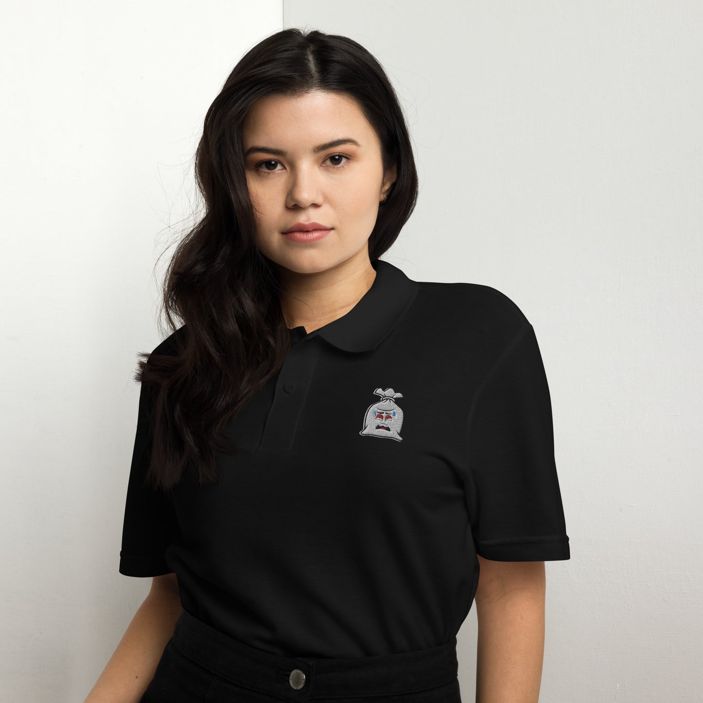 Scared Money Embroidered Unisex pique polo shirt